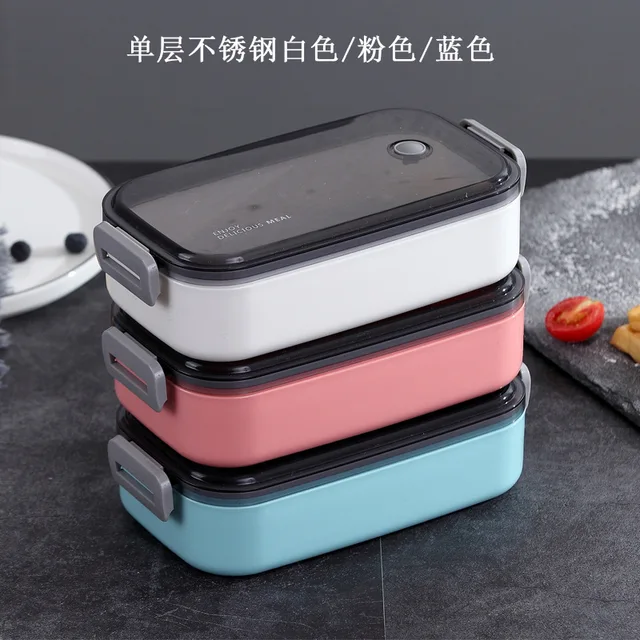 Elválasztott Többrétegű Bento Doboz Ebéddoboz Készlet Hordozható Szigetelő Hordó Rozsdamentes Acél Mikrohullámú Sütő Dedikált Irodai Munkás - Image 3