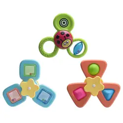 Jouets de bain Montessori pour bébé, 3 pièces, pour garçon, ventouse de bain, toupie, jouet rotatif pour enfants, hochets, anneau de dentition 