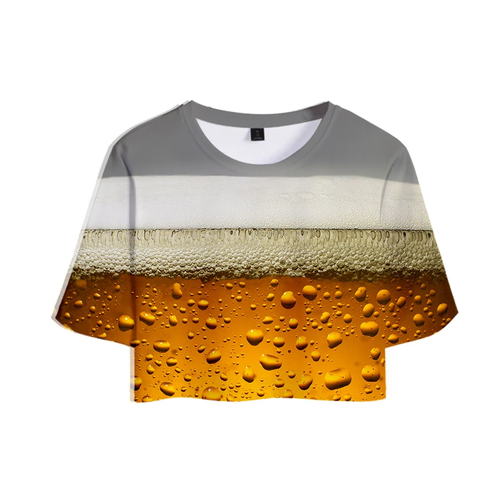 Beer day 3D новая одежда модная пикантная мягкая крутая и дышащая Футболка Kpop Топ Горячая Распродажа сексуальный пупок футболка плюс размер