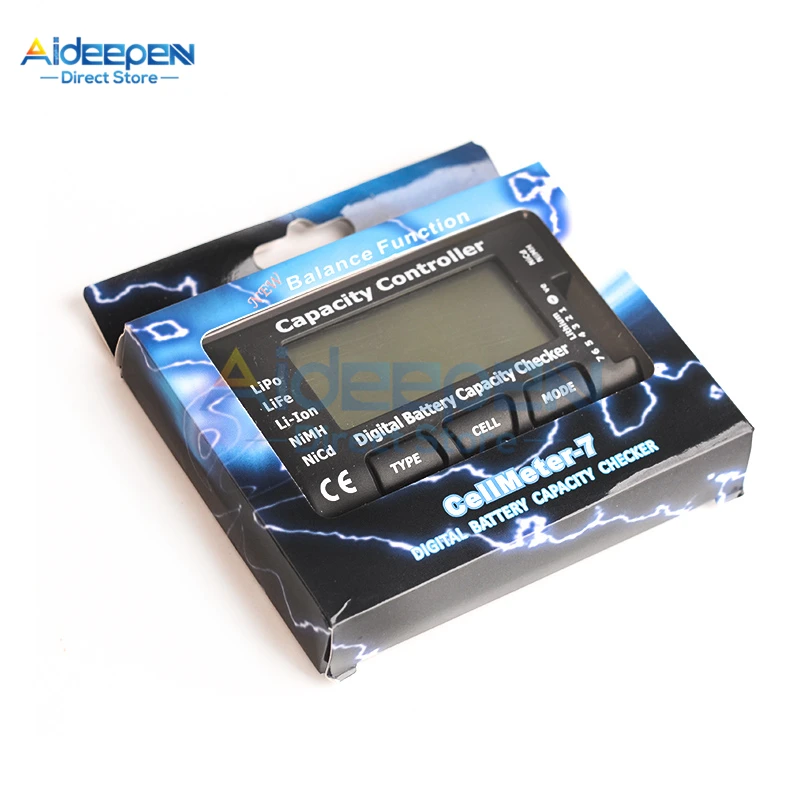 RC CellMeter 7Bit Rilevatore di capacità della batteria digitale per LiFe Litio Li-Ion Nichel Idrossido Cadmio Litio Polym - Image 4