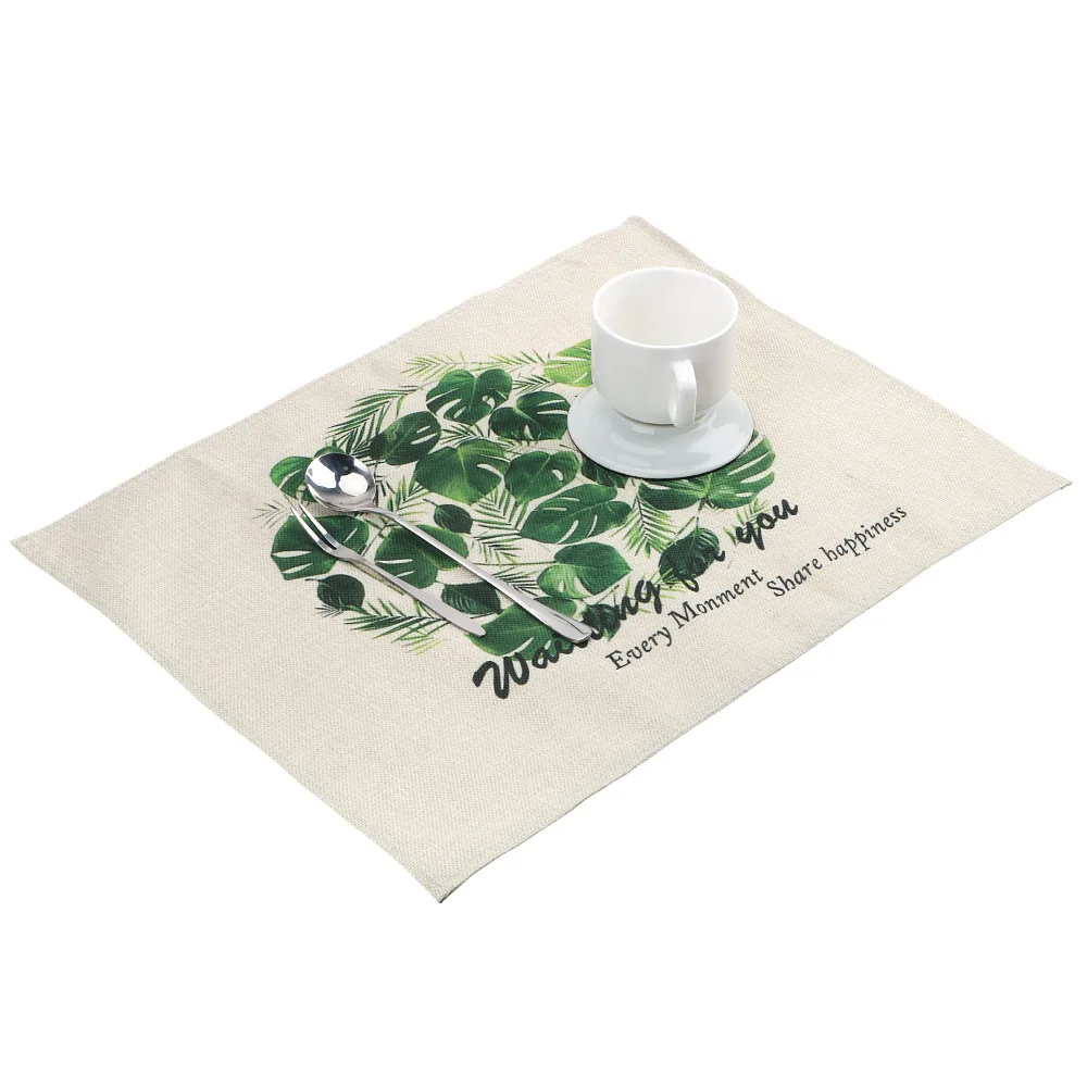 Centered leaves NICEYARD 43*32 см кухонные инструменты чаши подставки зеленые листья узор прочный украшение стола подставка в стиле «Вестерн» обеденный стол коврик - Цвет: Centered leaves