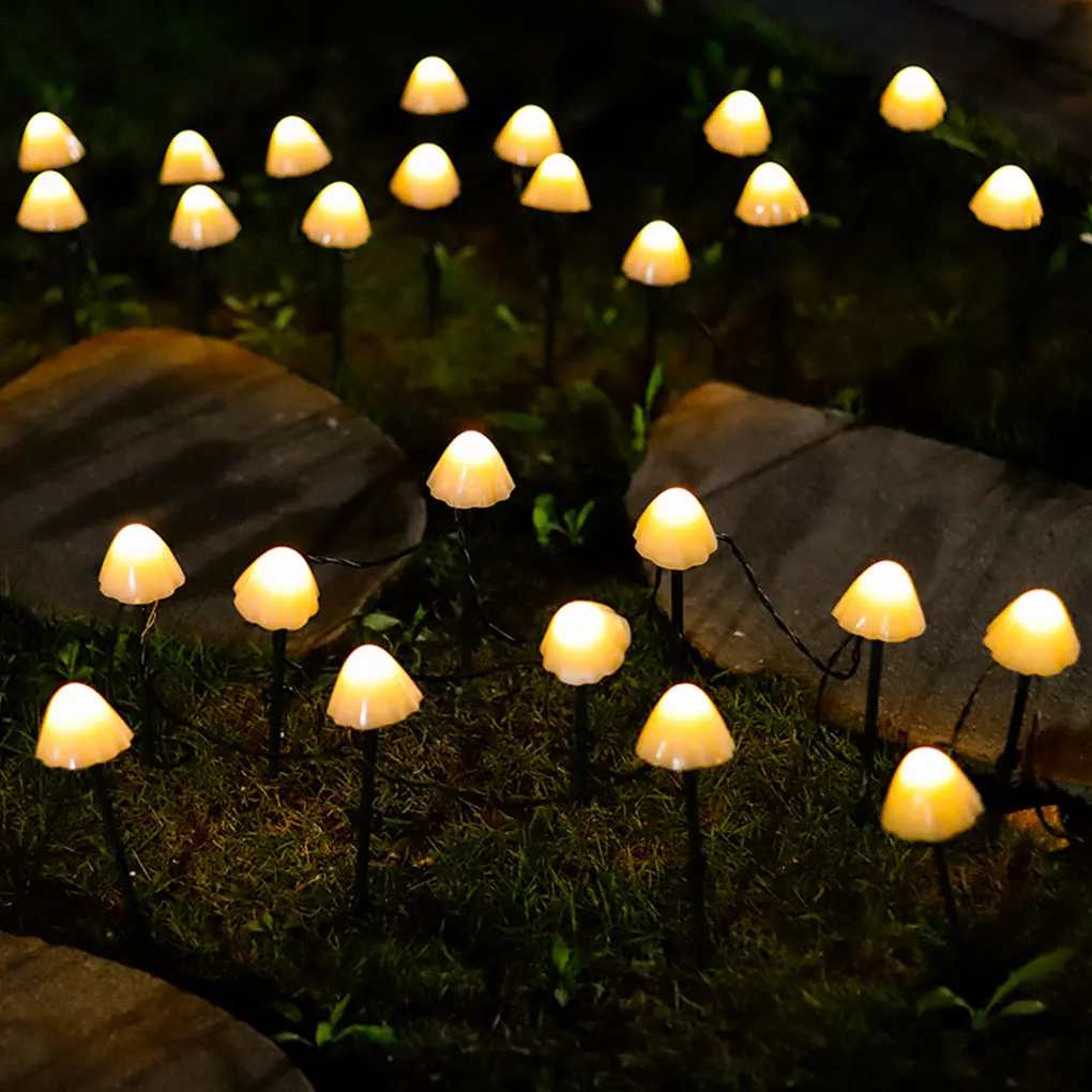 LED Mushroom String Lights Solar Fairy Light Party Patio Garden Decor Landscape 