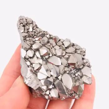 

1pc 100g-180g white aura cluster natural titanium quartz crystal geode mines specimen for healing