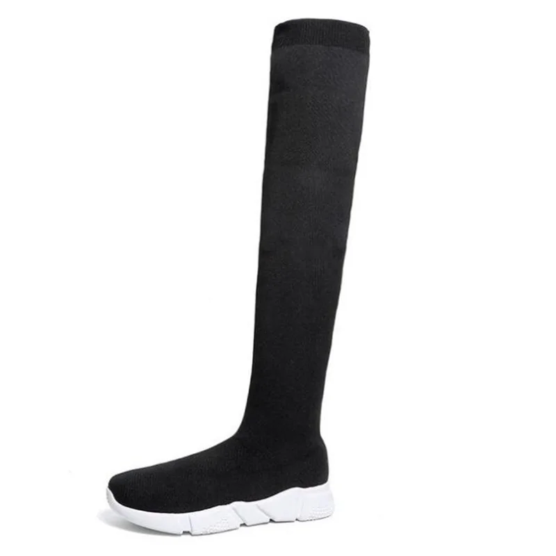 Женские ботинки длинные носки без пятки; новая женская мода узкие сапоги выше колена для женская обувь корзина зимние сапоги до бедра