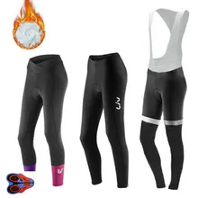 Женские зимние теплые флисовые длинные брюки для велоспорта 9d Велоспорт гелиевая Подушка велосипедные штаны длинные Ciclismo для замены шин