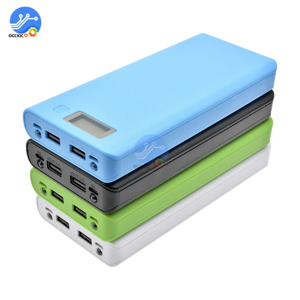 8x18650 Battery Box Power Bank Charger Holder Plastic Shell Case DIY Kit 18650 Cell LCD Display USB Port Without |