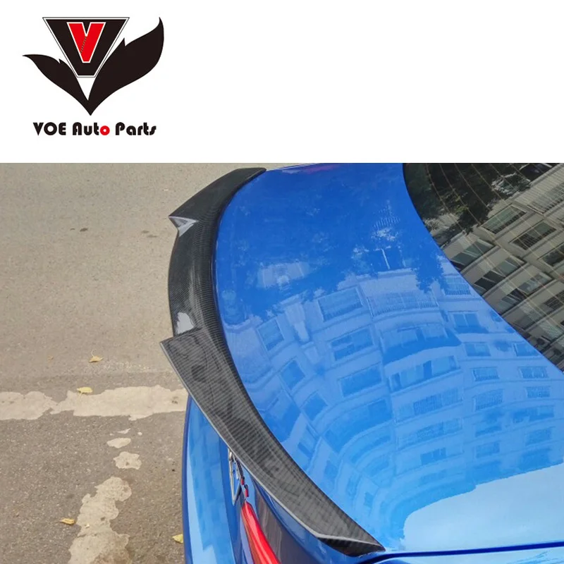 buy F10 M4 style Carbon Fiber Gloss Black Rear Wing Lip Spoiler for BMW 5 Series F10 amp; F10 M5 2010 2018