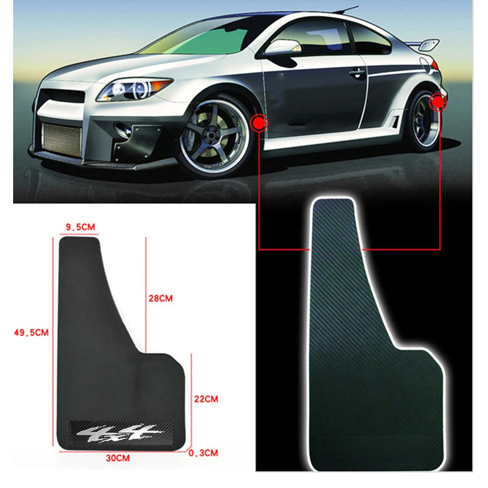 2PCS Car Auto Van SUV Pickup Accessories Car Mud Flaps Auto Splash Guards Mudflaps Universal Black ABS Plastic Mudguards Fender