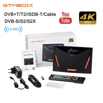 

GTmedia V8 UHD Satellite Receiver DVB-S2/T2 4K Ultra HD Built in WIFI CA Card with 5 cline Europe spain cline better V8 PRO2
