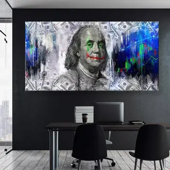 

Canvas Print Wall Art Painting 1 Piece Money Watercolor Abstract Poster Dollar Modular Cuadro Picture For Living Room Home Decor