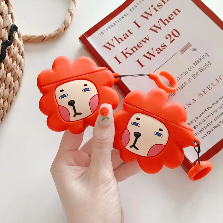 3D милый Ежик мультфильм чехол для AirPods 2 чехол силиконовый динозавр Bluetooth беспроводные наушники чехол для Apple Air Pods чехол
