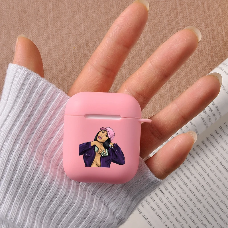 Модный чехол для девочек с надписью Make Money AirPods 1 2 розовый Роскошный мягкий