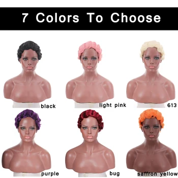 

DIANQI Female Wig Hair Natural Short Curly Finger Wave Brazilian Synthetic Hair Wigs 7 colors for women