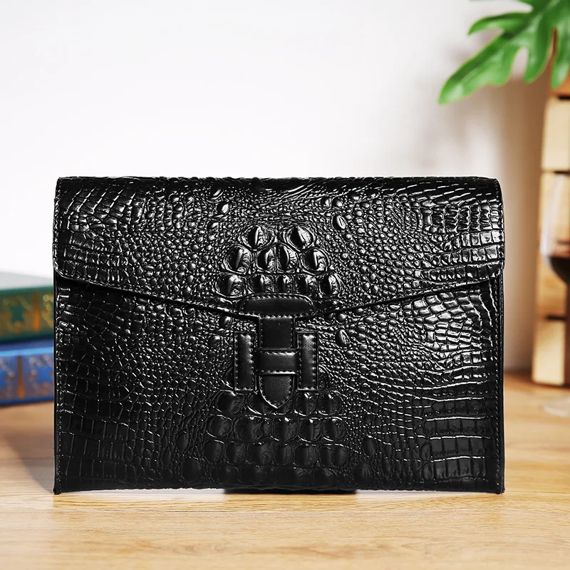 

Men's clutch bag fashion retro envelope Korean version of the trend of crocodile pattern wrist bag 2019 new JIULIN