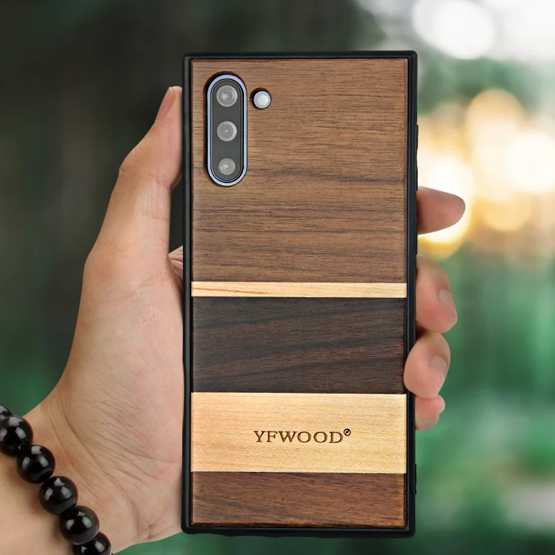 YFWOOD подходит к Samsung Galaxy Note 10 деревянный чехол-настоящая зернистая древесина Премиум Защитная тонкая задняя крышка