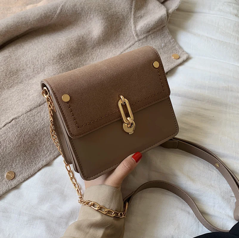 

Scrub & PU leather small Crossbody Bags For Women 2019 Fashion chain Designer Shoulder Bag Sac A Main Female Handbags and Purses