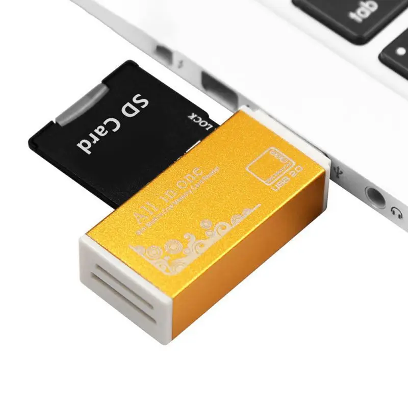 Алюминий USB Портативный 4-в-1 Адаптер для чтения карт памяти для Micro SD карты/устройство для считывания с tf-карт адаптер инструментов для использования на открытом воздухе