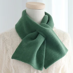 Korean Warm Children's Scarf Winter Baby Boy Girl Wool Knit Thicken Cross Protect Cervical Spine Collar Neck Guards Scarves Q76