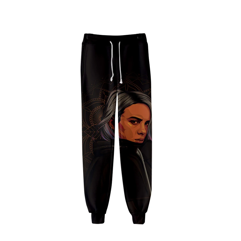 Последние черные с принтом Billie Eilish 3D Популярные брюки для мужчин и женщин, хит сезона осень-зима, 3D Повседневные спортивные штаны для мальчиков и девочек