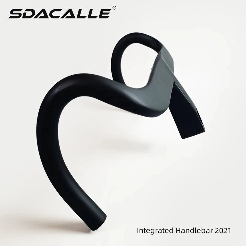New ALANERA Full Black Carbon Road Bike Intergrated Handlebar For 28.6mm Fork Steer With Headset Spacers And Computer Mount