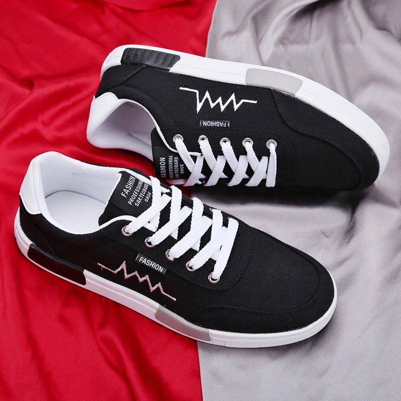 

Casual shoes men's cloth students men's flat bottom trend board shoes fashion breathable shoes lace up wear-resistant