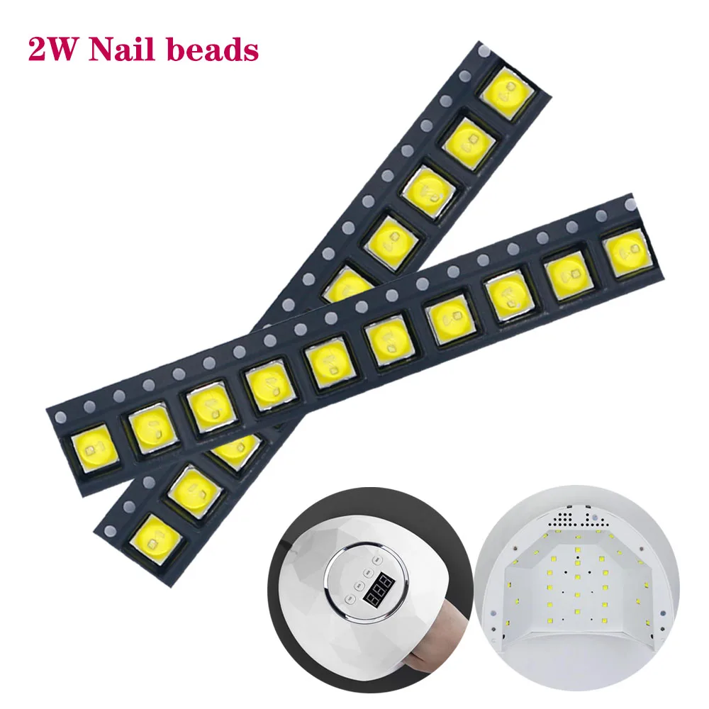 Светодиодная лампа для ногтей 20ps a lot УФ бусина 2W 9 8 V 10 3 SMD5054 5051 5050 UV светодиодный Lamp