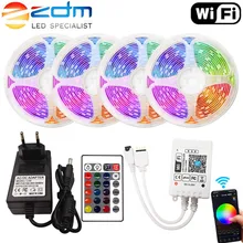 5m 10 15m 20m rgb led strip 12v wifi led luz de tira impermeável 5050 2835 fita led diodo alexa google assistente controle