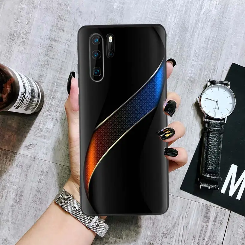 Черный светильник, темные цифры, черный чехол, чехол для телефона huawei mate 30 20 10 P30 P20 P10 Pro Lite P Smart Z, Роскошный чехол - Цвет: BA026-10