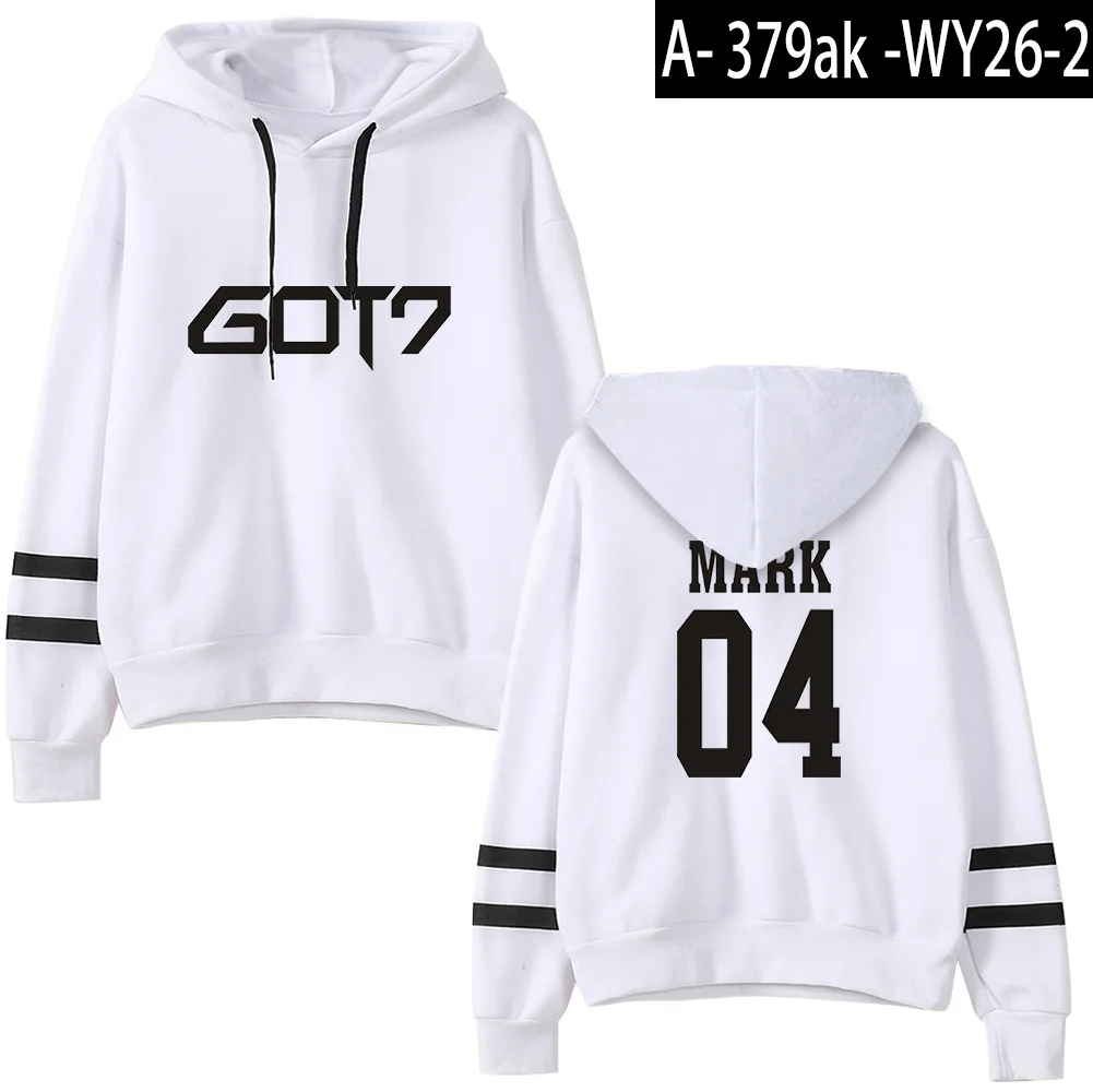 KPOP GOT7 толстовки с капюшоном GOT7 Kpop горячая Распродажа худи для фанатов I GOT7 Женский пуловер с длинным рукавом толстовки Повседневная одежда - Цвет: white