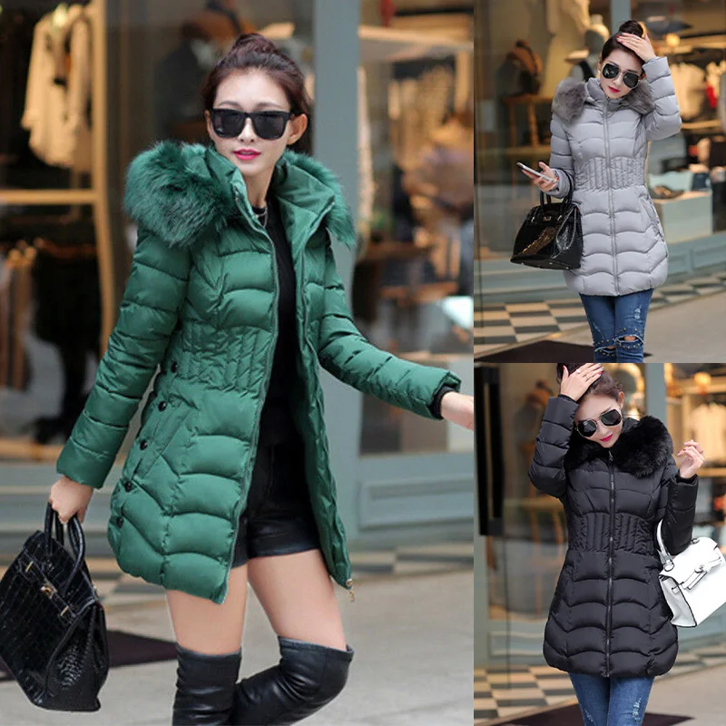 Теплая куртка съемный дамы Для женщин куртка пуховые парки, Корейская версия Свободные Большой воротник Женское пальто