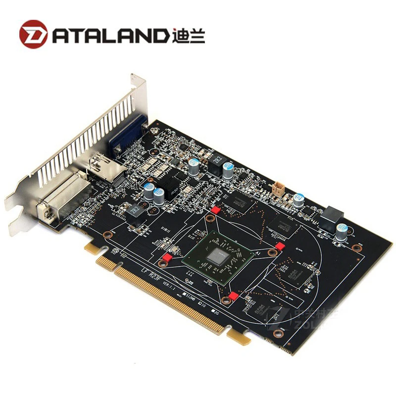 Dataland R7 240 2GB GPU graphics card for AMD radeon R7 240 2g graphics card DVI HDMI 2560 ×  1600 video memory, 4600mhz game ma best graphics card for gaming pc