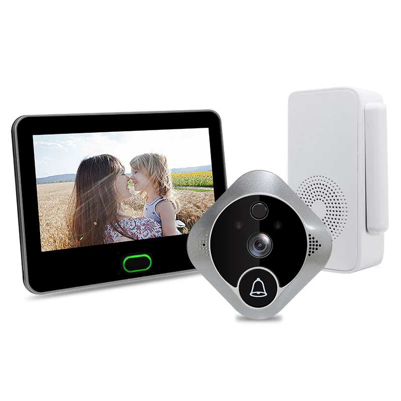 7 Inch Digital Intercom Doorbell Door Peephole Camera Viewer Night Vision LCD Screen Electronic Video Bell Home Supplies | Безопасность