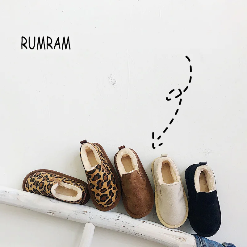 RumRam/детская обувь хлопковые зимние повседневные Детские лоферы однотонная