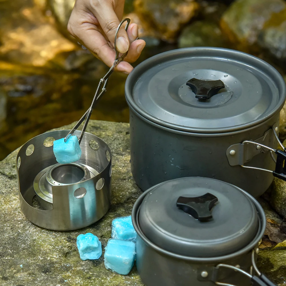 Outdoor Alcohol Stove Camping Stainless Steel Wood Windproof Mini Picnic Furnace Hiking Lightweight Portable