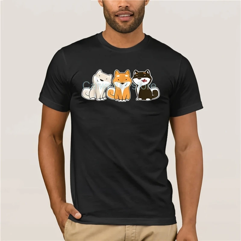Men's white short sleeve t-shirt Shiba Inu Cute Summer Fashion Street Short Sleeve T-Shirt |