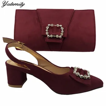 

High Quality Elegant Women Shoes And Matching Bag Set For Wedding 2020 Italian Style Pumps Shoes And Bag To Match Sets