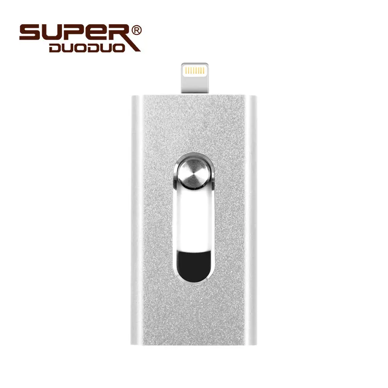 OTG USB флеш-накопитель Usb 3,0 флеш-накопитель для iPhone/iPAD/Android смартфонов/планшетов/ПК 8 ГБ 16 ГБ 32 ГБ 64 Гб 128 ГБ флешка - Цвет: silver