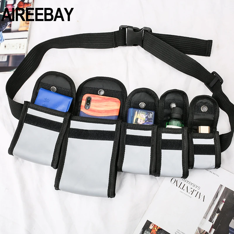 AIREEBAY 5 в 1 светящиеся мужские тактические поясные сумки модная повседневная