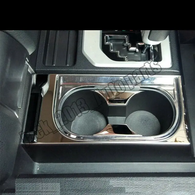 Stainless interior water cup holder frame cover trim For Toyota Tundra