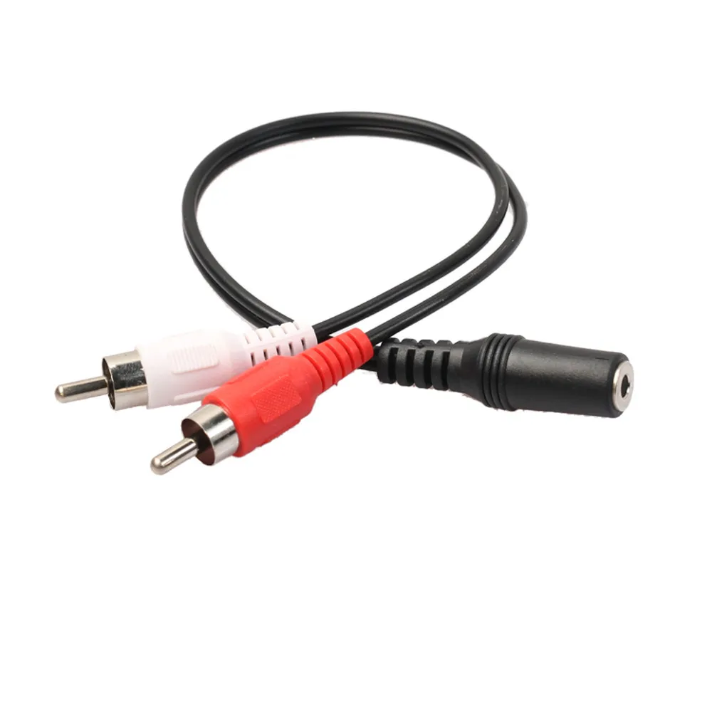 Hot 3.5mm 1/8" Stereo Female Mini Jack To 2 Male RCA Plug Adapter Audio Y Cable 