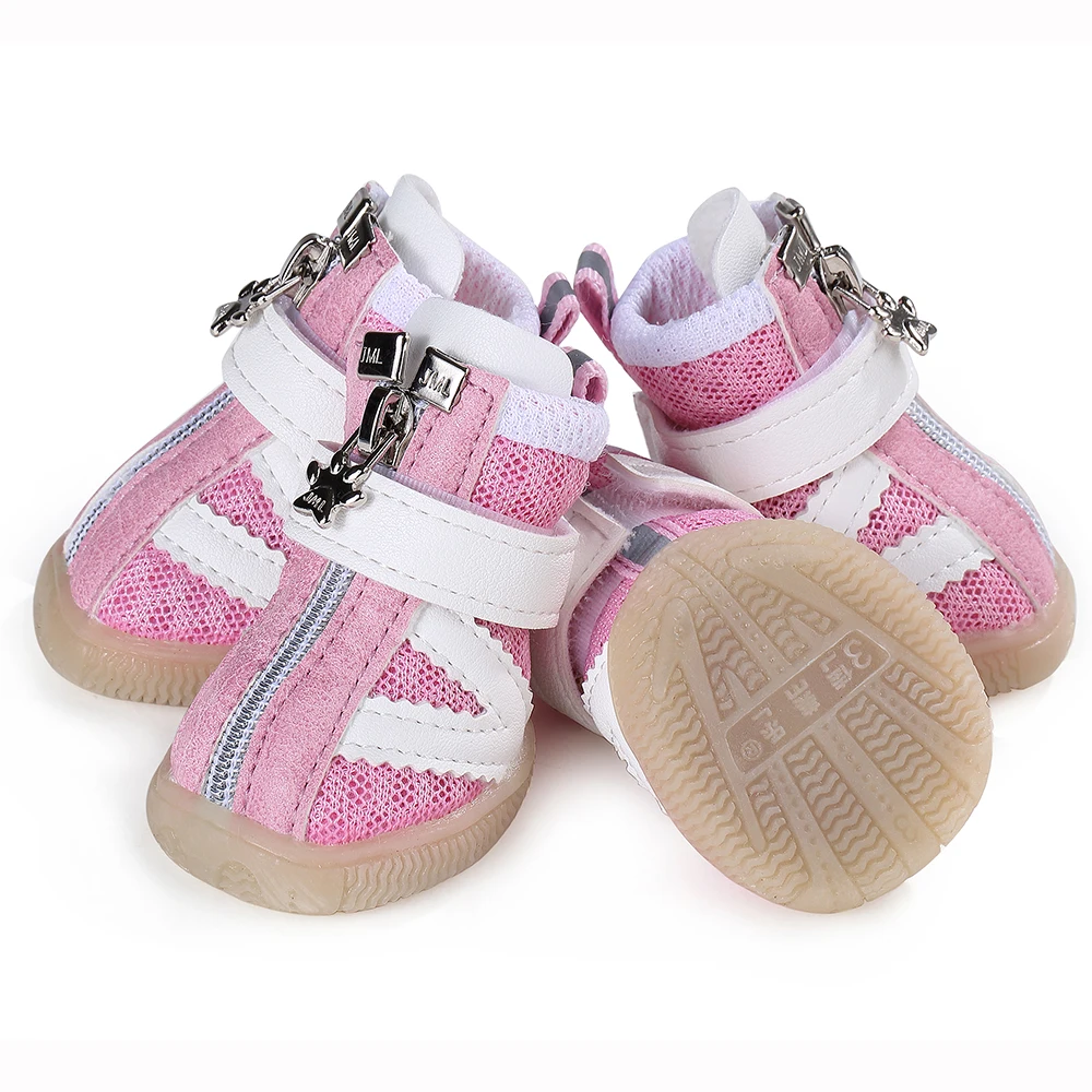4 Pcs Dog Shoes Anti slip Sports Shoes Breathable Puppy Boots PU
