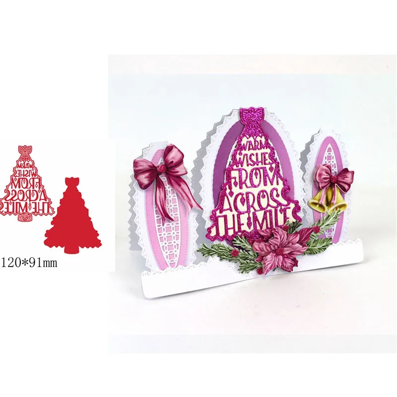 

Warm Wishes From Across The Mile tree Phrase Metal Cutting Dies cut die for DIY Scrapbooking Crafts new 2019 Embossing Die Cuts