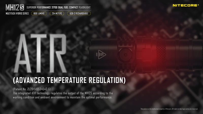 NITECORE MH12S 1800 Lumens 21700 Dual Fuel Compact Flashlight (23)