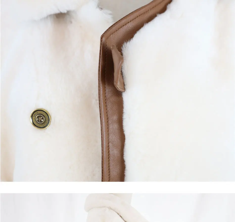 Woman Real Wool Luxury Long Thick Coat Lady Double Faced Fur Fashion Jacket Plus Size Shearling Warm Outerwear puffy coats