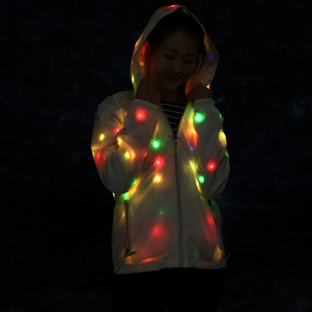 Горячие светящиеся пальто крутая одежда танец Красочный Светодиодный свет