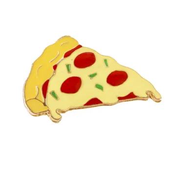 

Cartoon Pizza Brooch Denim Jacket Pin Buckle Shirt Badge Fashion Gift Fast Food Enamel Pin Men Collar Jewelry Gifts