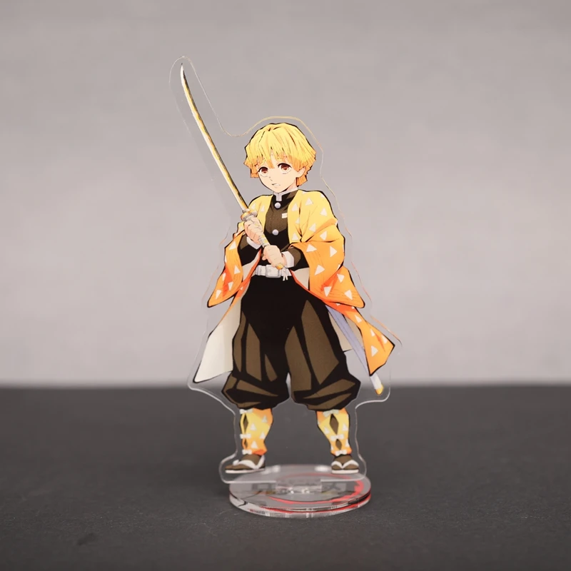 Agatsuma Zenitsu 17 см японский аниме демон Slayer Kimetsu no Yaiba акриловые стоячие фигурки карты Kamado Tanjirou Nezuko стенд фигурка подарок - Цвет: Agatsuma Zenitsu