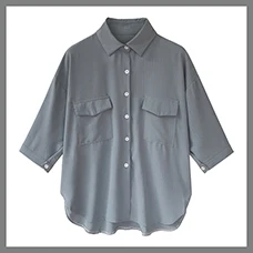 Fashion-Womens-striped-shirts-Blouses-Ladies-Casual-Turn-down-Collar-Half-Sleeve-blouses-sweet-Chiffon-Plus