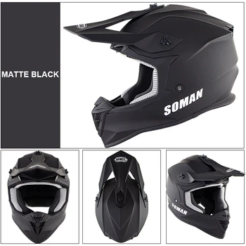

capacete moto Racing ECE Approval Classic Off-road Motocross Helmet Motorcycle Full Face Helmets Soman SM633