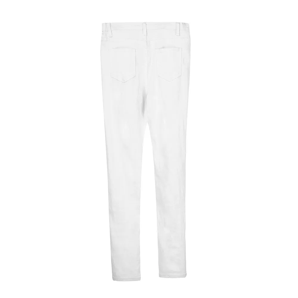ripped jeans for women skinny streetwear fashion denim Pants jeans Trousers Stretch Hole white black d90813